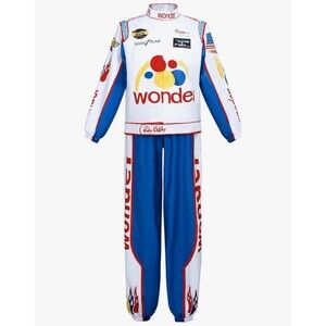 Adult Ricky Bobby Racing Costume Jumpsuit Cap Hat Full Suit Set Outfit Men M